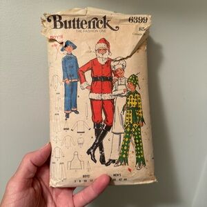 Butterick Boys Santa-Elf-Chef & Oriental  Costume Pattern #6399 Circa 1960s